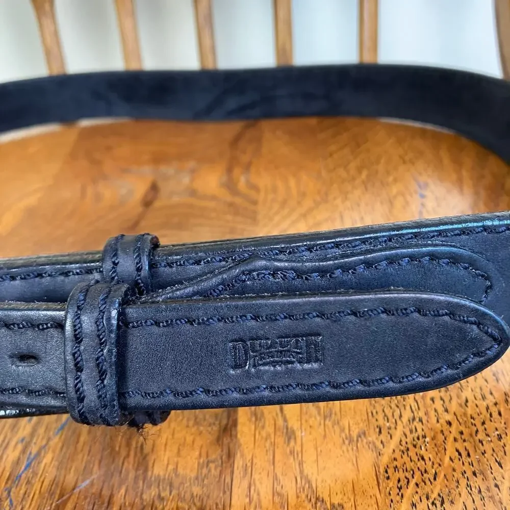 Duluth Trading Company Mens Size 46 Ranger Work Belt Black Leather Made USA
